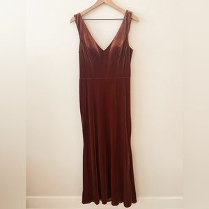 Revelry Dakota Velvet Terracotta Bridesmaid Dress